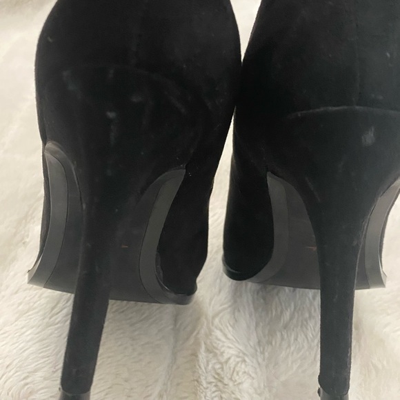 H&M Black Suede Pointed Toe Pumps Heels Size 7 - Picture 9 of 13